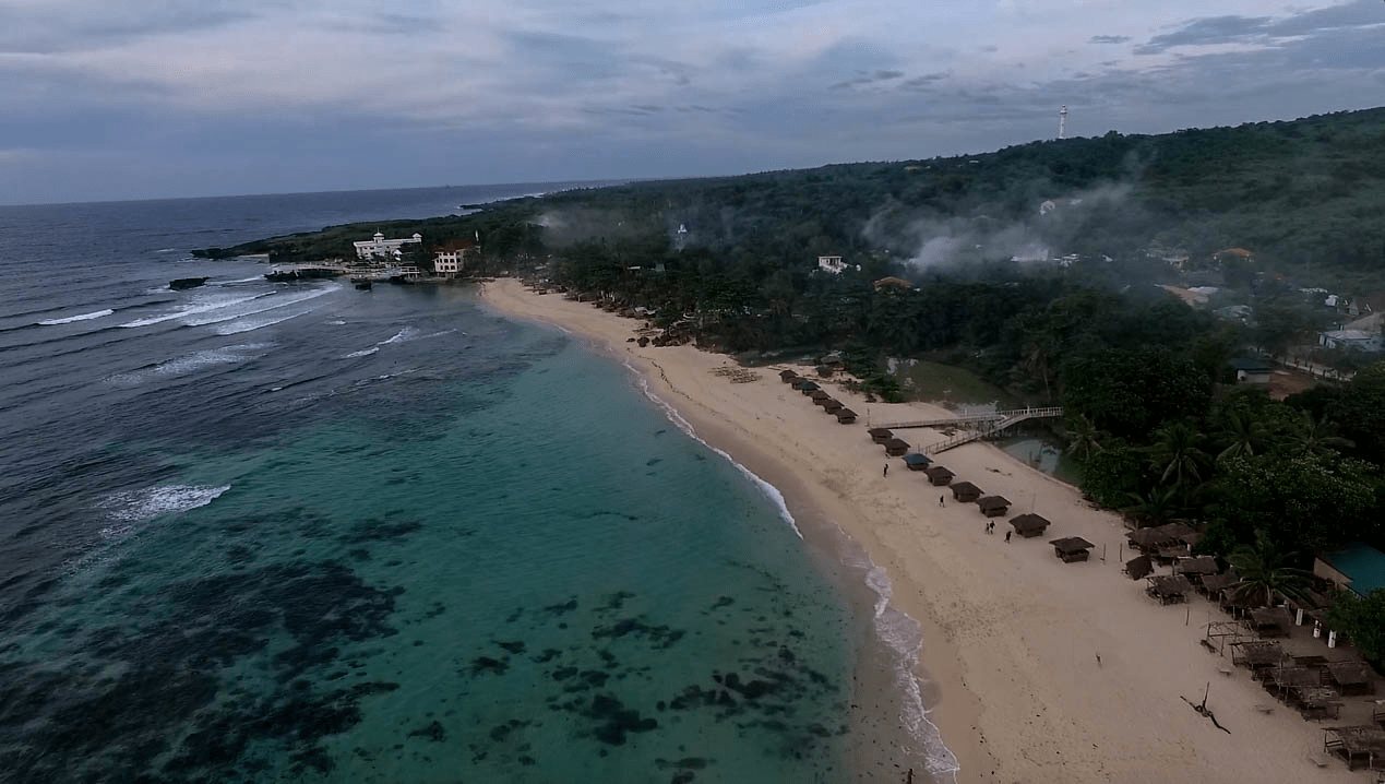 patar white sand beach in bolinao pangasinan philippines beautiful drone image
